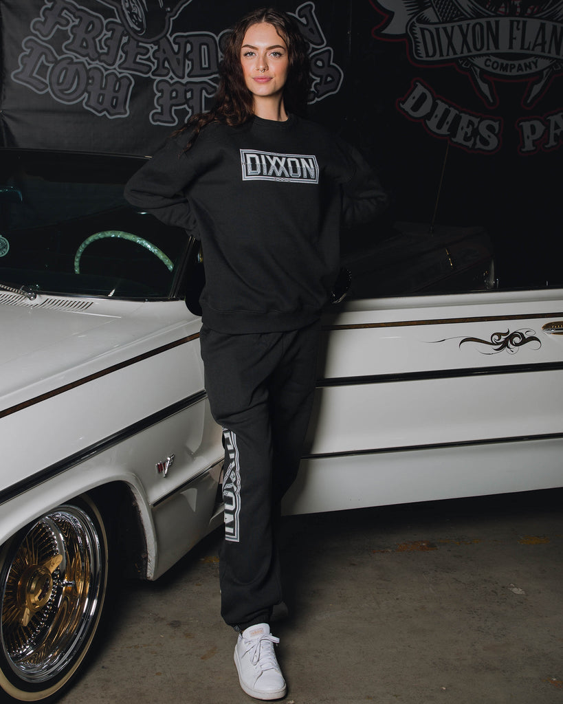 Women's Pinstripe Sweatpants - Black & Gray - Dixxon Flannel Co.