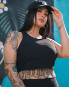 Women's Ribbed Crop Top - Black - Dixxon Flannel Co.