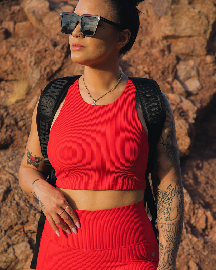 Women's Ribbed Crop Top - Red - Dixxon Flannel Co.