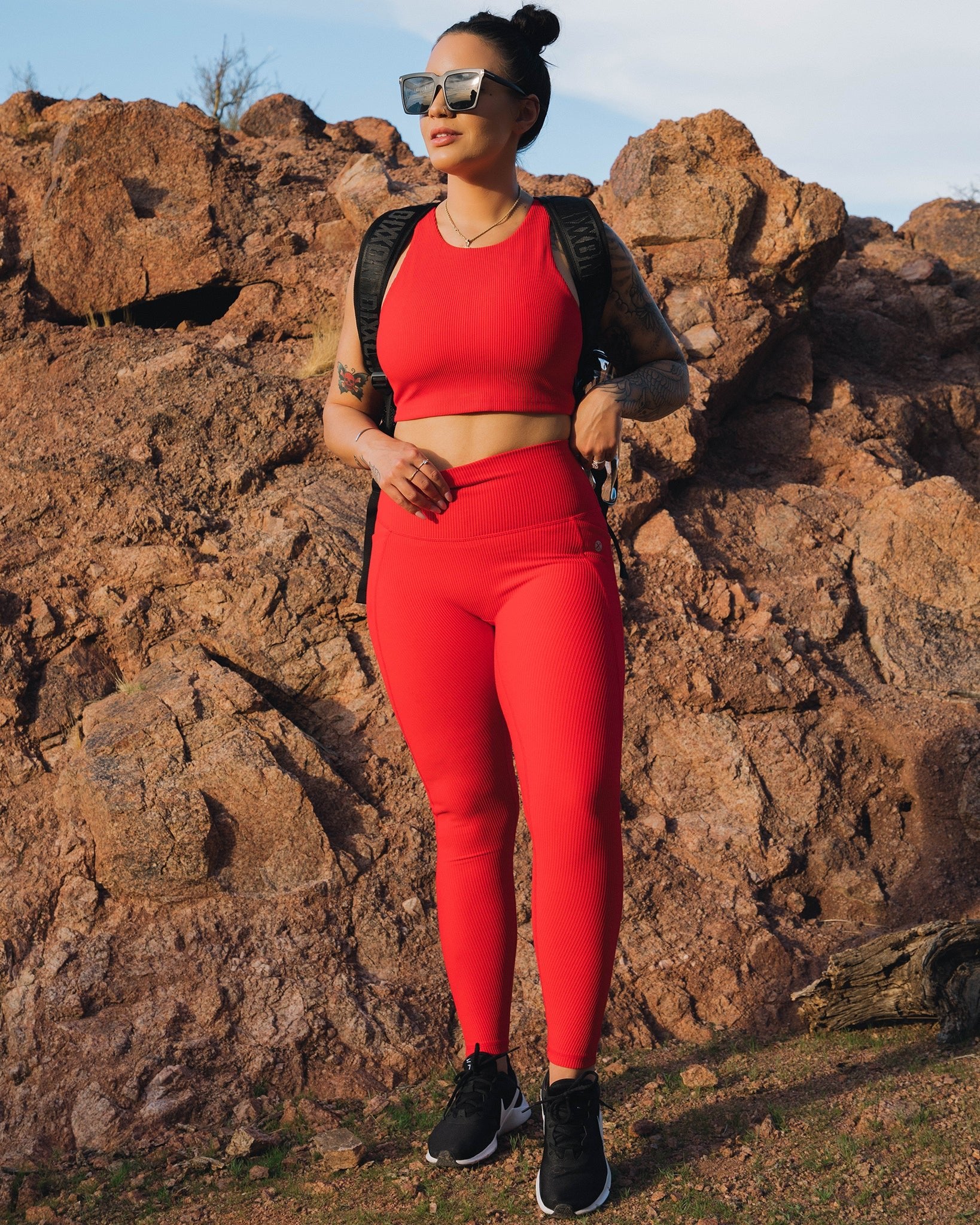 Women's Ribbed Leggings - Red - Dixxon Flannel Co.
