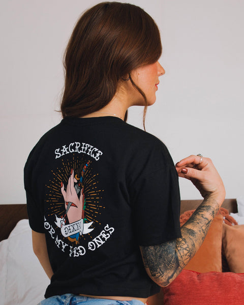 Women's Sacrifice Crop Top - Black | Dixxon Flannel Co.