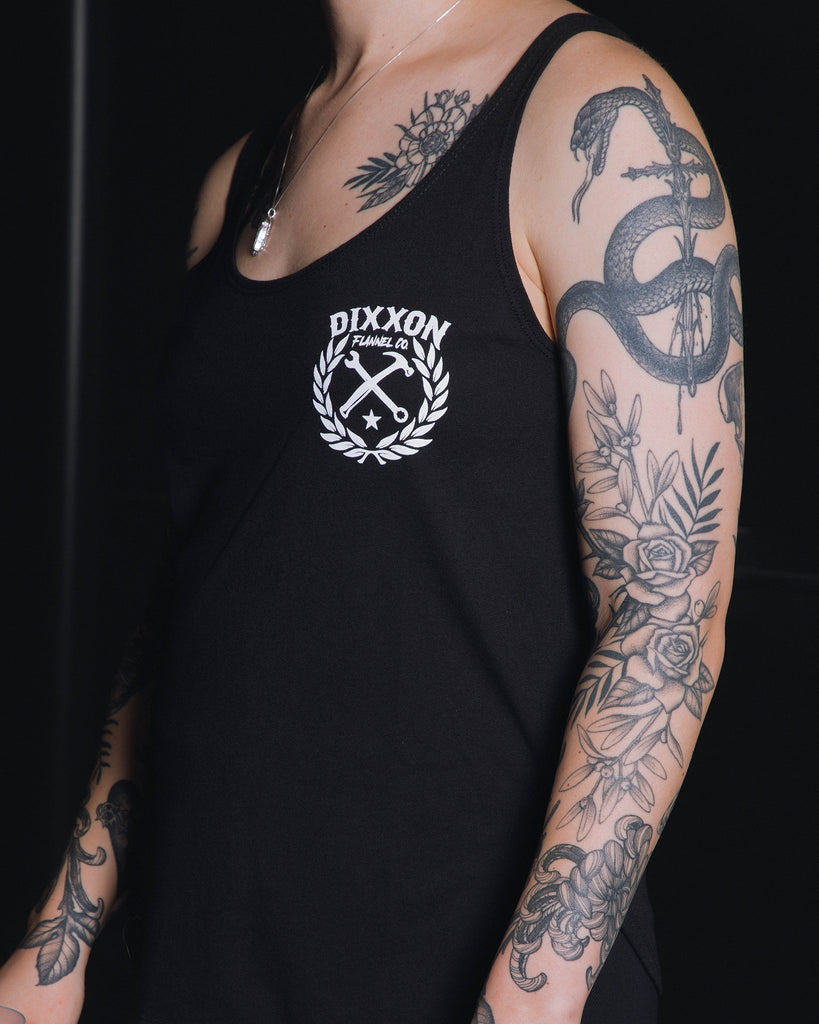 Women's Sketchy Crest Flowy Tank - Dixxon Flannel Co.