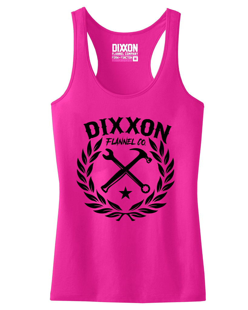 Women's Sketchy Crest Tank - Pink & Black - Dixxon Flannel Co.