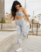 Women's Tie Dye Sports Bra - Gray - Dixxon Flannel Co.