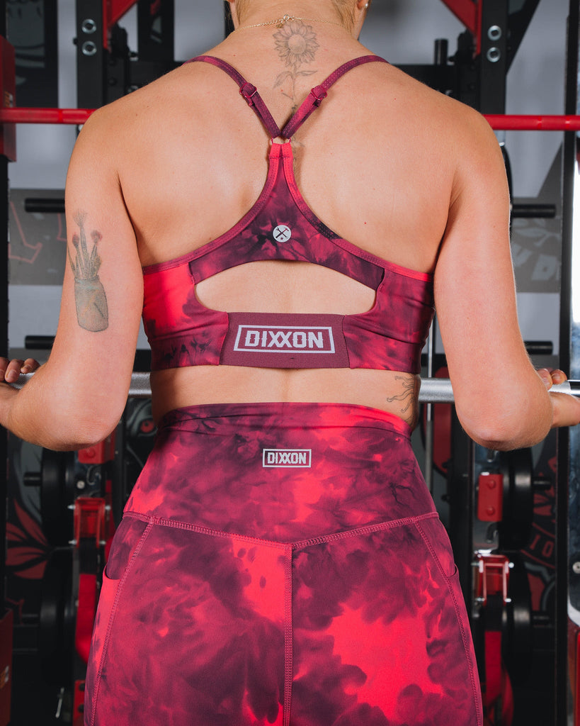 Women's Tie Dye Sports Bra - Red - Dixxon Flannel Co.
