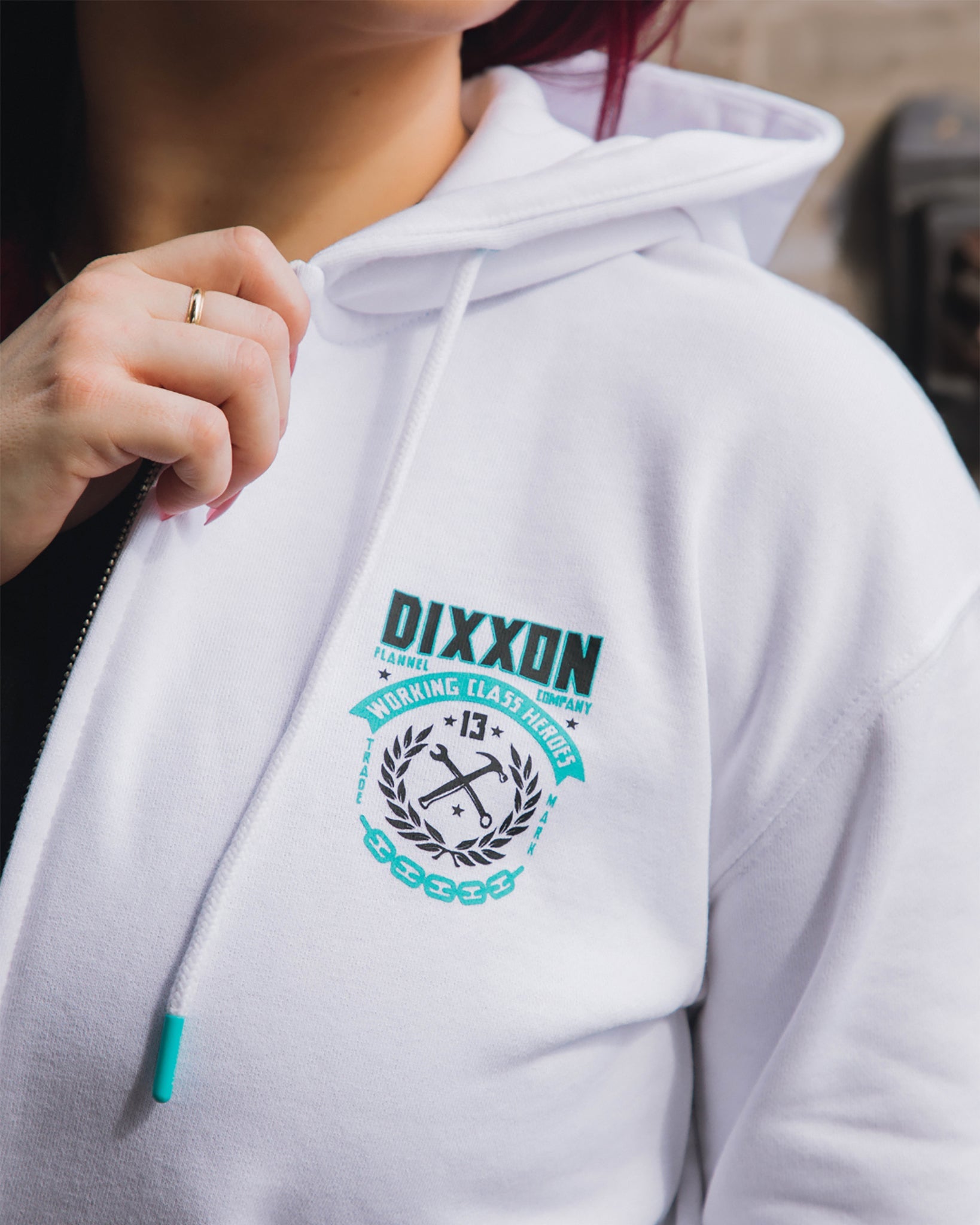 Women's Tiffany Weld Zip Up - White - Dixxon Flannel Co.