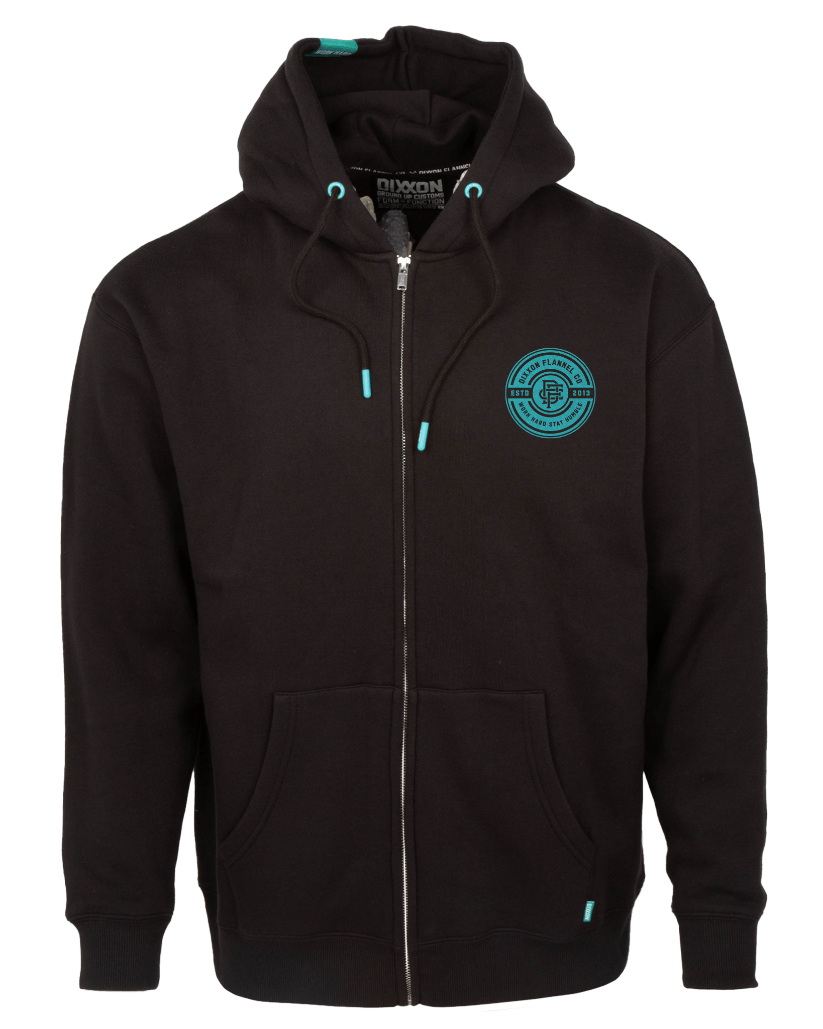 Women's Tiffany Work Hard Badge Zip Up - Black - Dixxon Flannel Co.