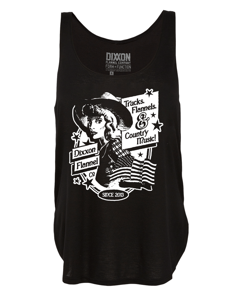Women's Trucks, Flannels, & Country Music Flowy Tank - Dixxon Flannel Co.