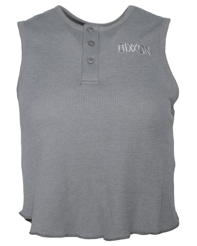 Women's Waffle Knit Crop Tank - Light Gray - Dixxon Flannel Co.