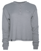 Women's Waffle Knit Long Sleeve Crop Tee - Light Gray - Dixxon Flannel Co.