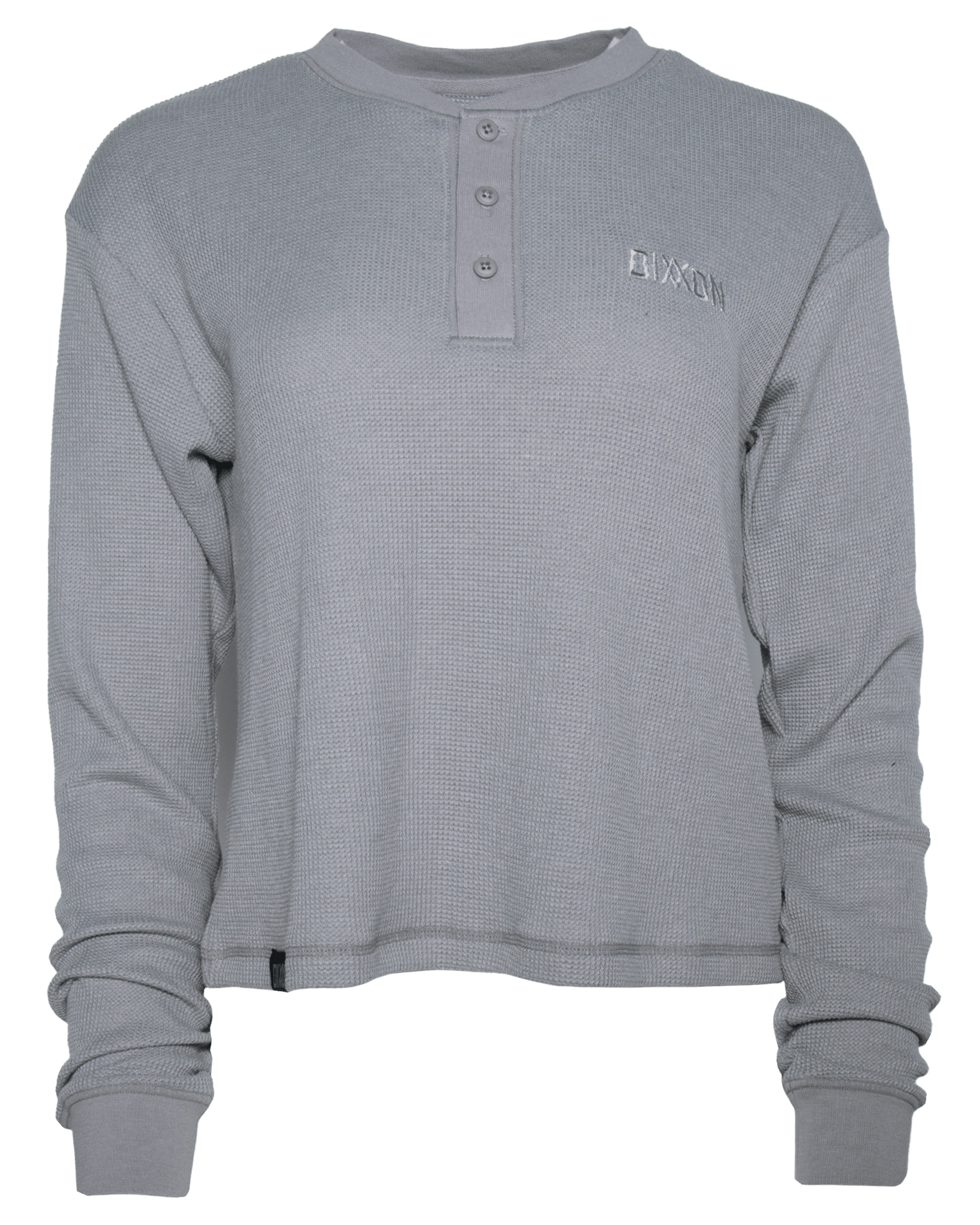 Women's Waffle Knit Long Sleeve Crop Tee - Light Gray - Dixxon Flannel Co.