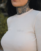 Women's Waffle Knit Long Sleeve Tee - Ivory - Dixxon Flannel Co.