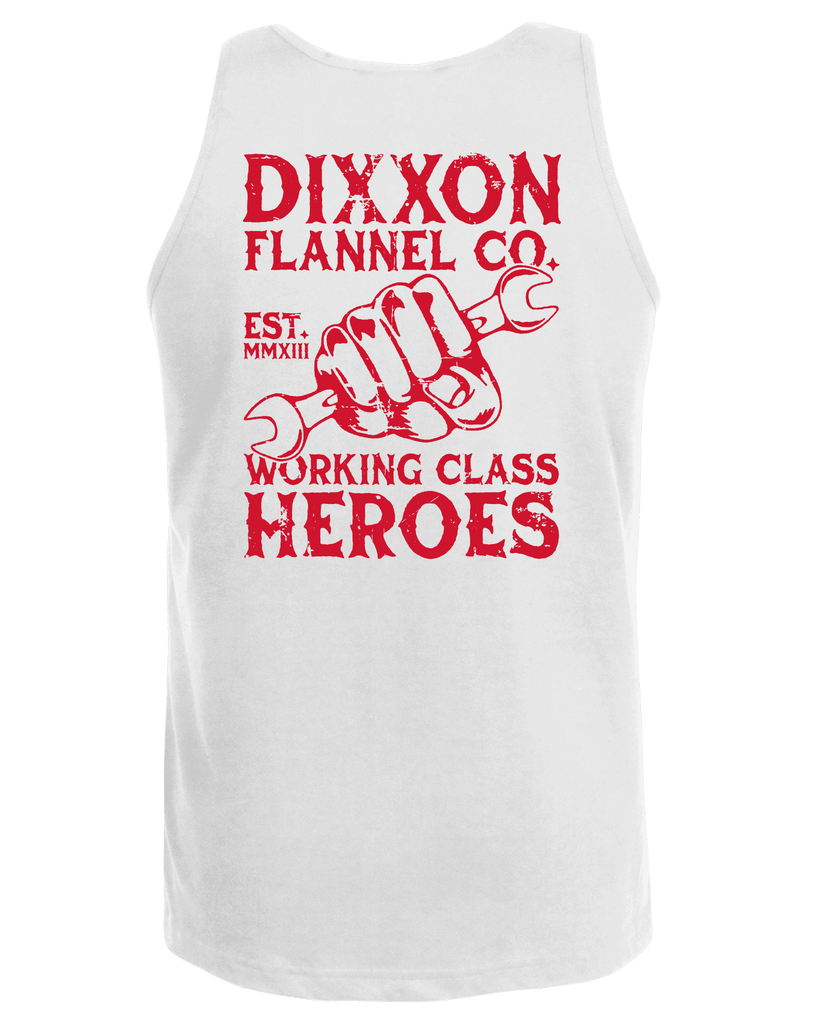 Working Class Fist Tank - White & Red - Dixxon Flannel Co.