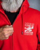 Working Class Fist Zip Up Hoodie - Red - Dixxon Flannel Co.