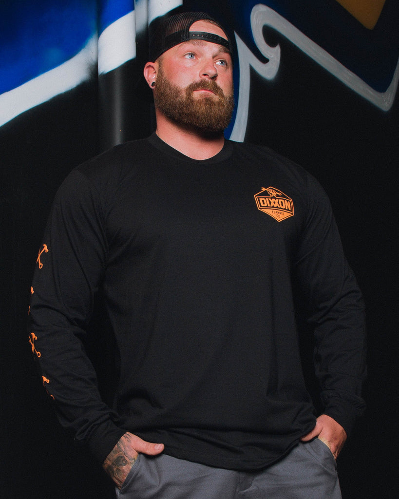 Working Class Long Sleeve T-Shirt - Black & Orange - Dixxon Flannel Co.