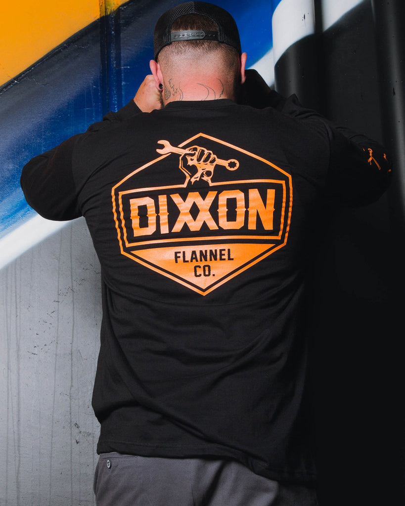 Working Class Long Sleeve T-Shirt - Black & Orange - Dixxon Flannel Co.
