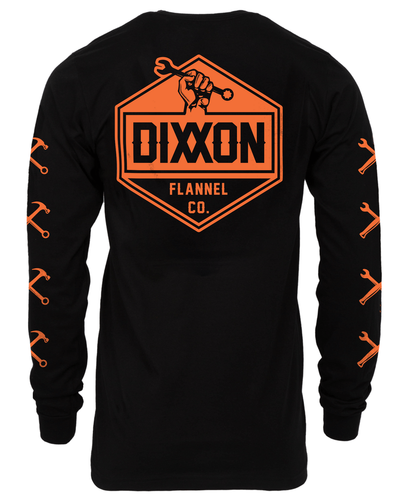 Working Class Long Sleeve T-Shirt - Black & Orange - Dixxon Flannel Co.