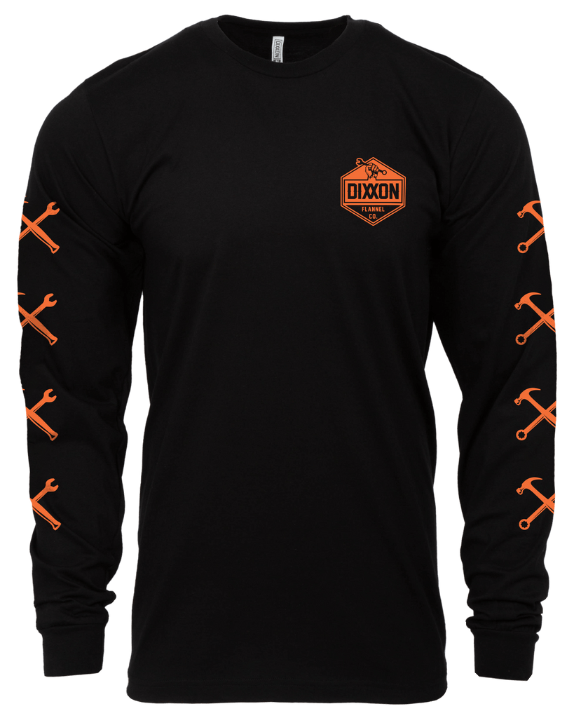 Working Class Long Sleeve T-Shirt - Black & Orange - Dixxon Flannel Co.