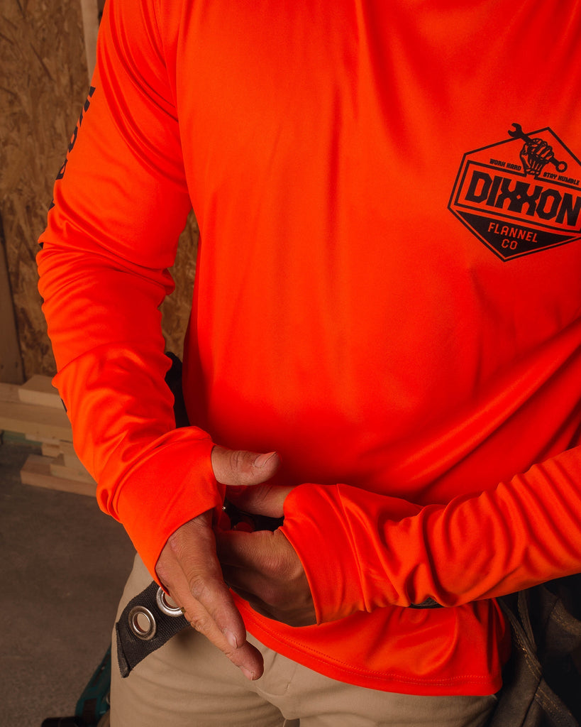Working Class UV Long Sleeve T-Shirt - Orange - Dixxon Flannel Co.