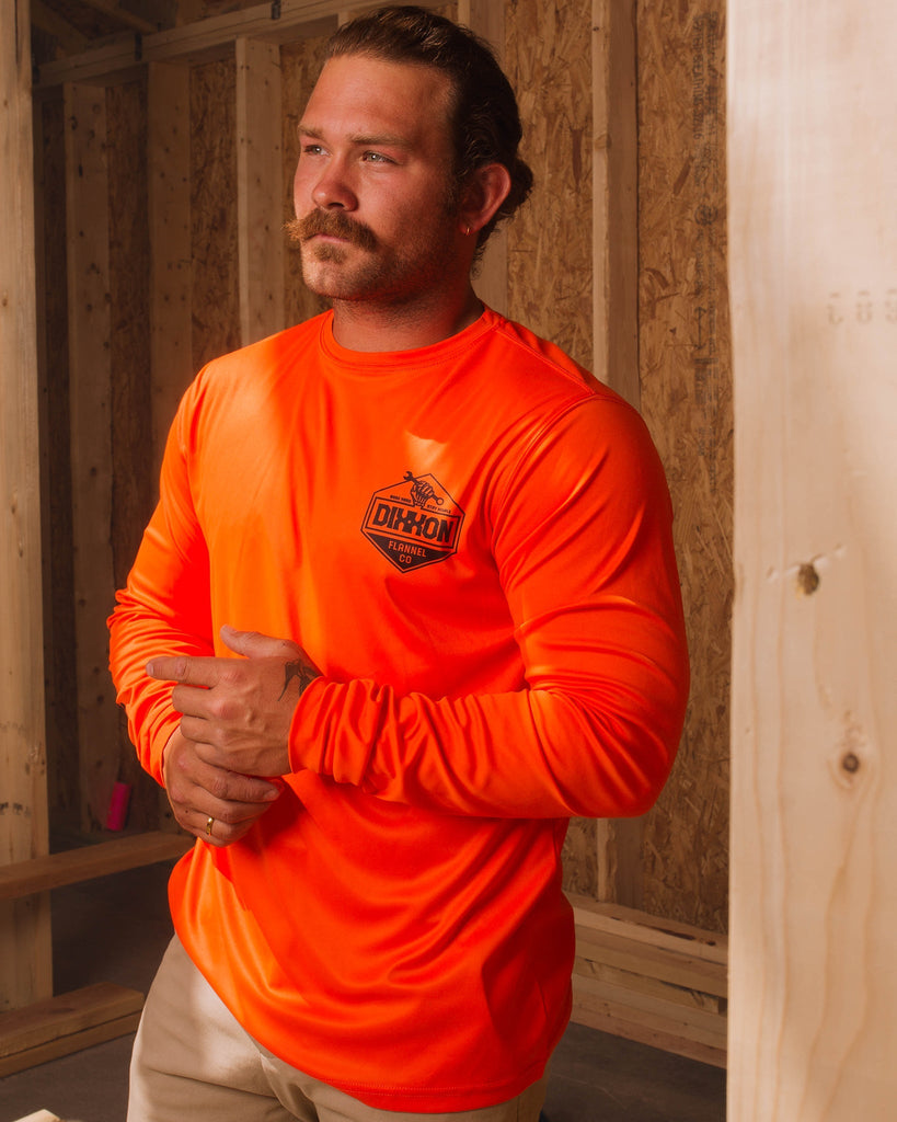 Working Class UV Long Sleeve T-Shirt - Orange - Dixxon Flannel Co.