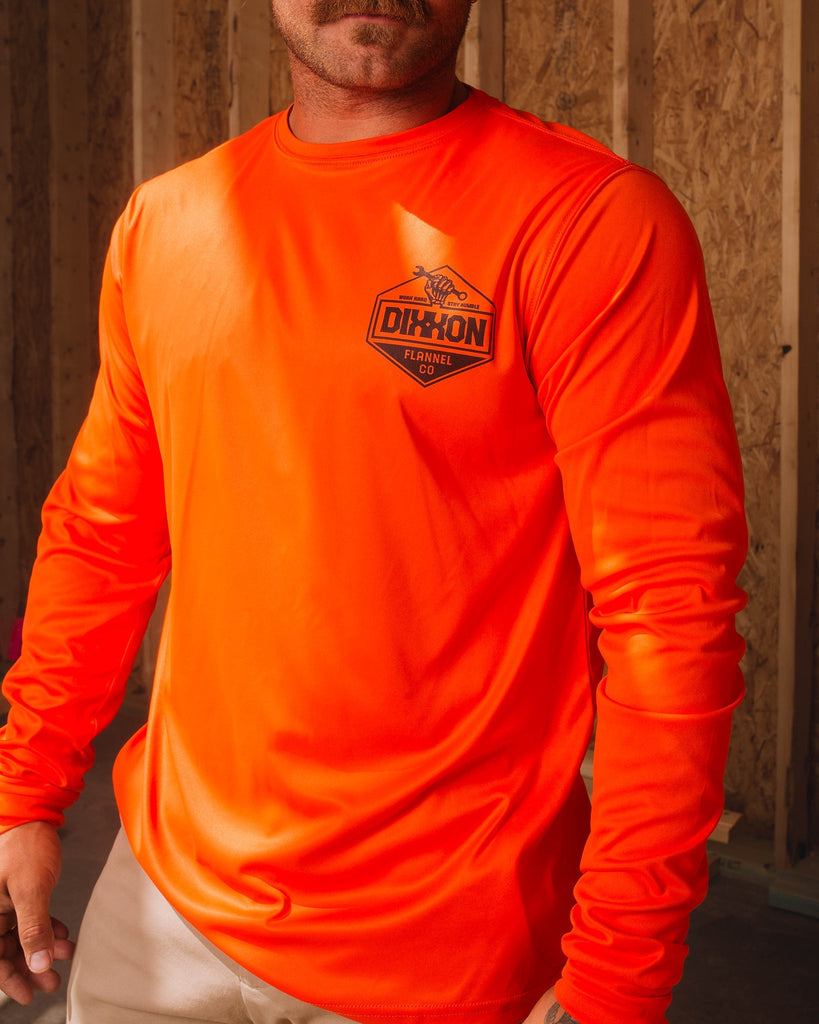 Working Class UV Long Sleeve T-Shirt - Orange - Dixxon Flannel Co.