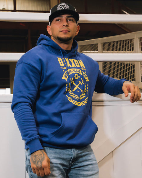 Men's Yellow Weld Pullover Hoodie - Blue | Dixxon Flannel Co.