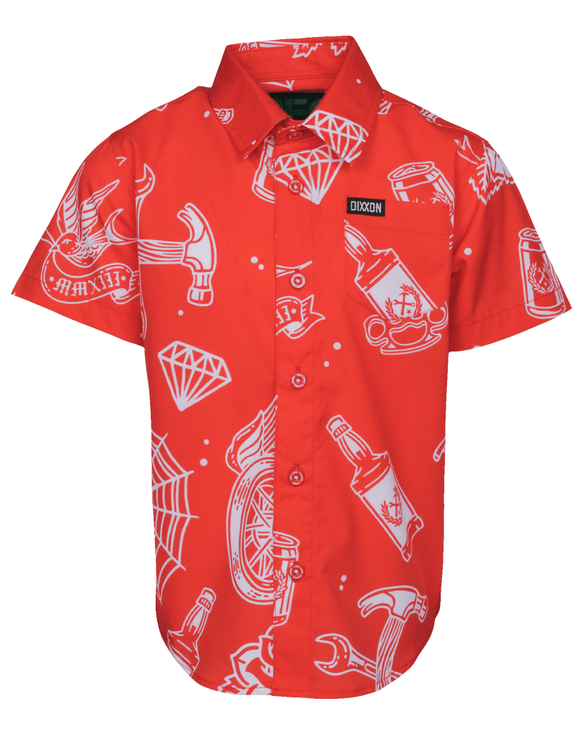 Youth Party Boy 10 YR Short Sleeve - Red - Dixxon Flannel Co.
